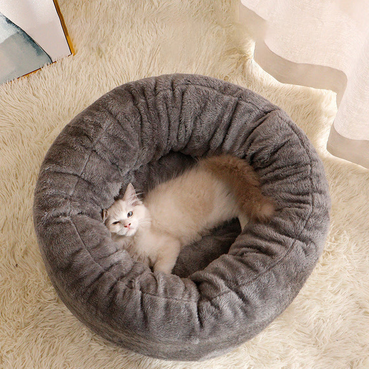 Long Plush Donut Round Pet Winter Bed: The Ultimate Comfort for Your Furry Friends